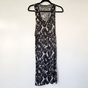 Christopher Kane Black and White Sleeveless Floral Print Vest Dress Size M
